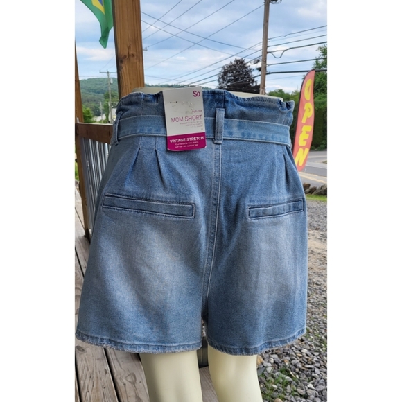 SO Paperbag Hi Waist Mom Shorts, Medium Wash, J17, NWT✔️ - Picture 7 of 13